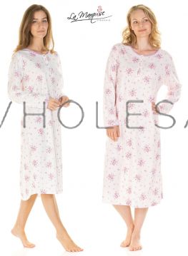 Floral Bouquet Long Sleeve Nightdress By La Marquise 8 Pieces