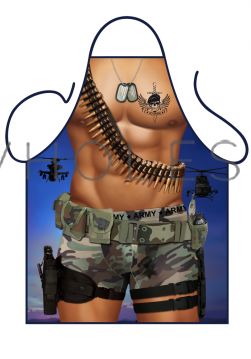 Novelty Barbeque Aprons Army Man