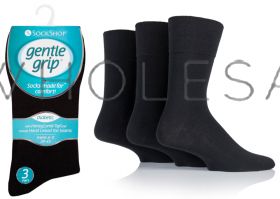 DIABETIC BIG FOOT Mens Black Gentle Grip Socks by Sock Shop