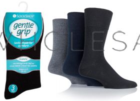 DIABETIC Mens Dark Assorted Gentle Grip Socks by Sock Shop