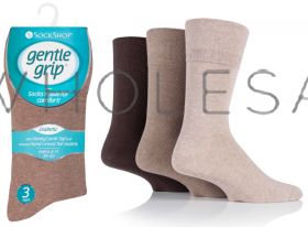 DIABETIC BIG FOOT Mens Browns Gentle Grip Socks by Sock Shop