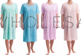 Cotton Rich Jersey Short Sleeved Nightdresses by Romesa/Lucky 10 pieces