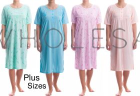 Up To 6XL Jersey Plus Size Short Sleeved Nightdresses by Romesa/Lucky 10 pieces