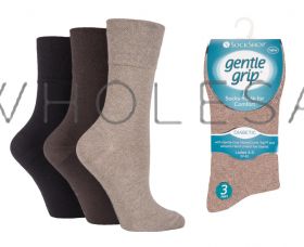 DIABETIC Ladies Dark Browns Gentle Grip Socks by Sock Shop