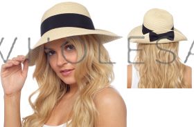 GL734 Summer Hats With Black Bow